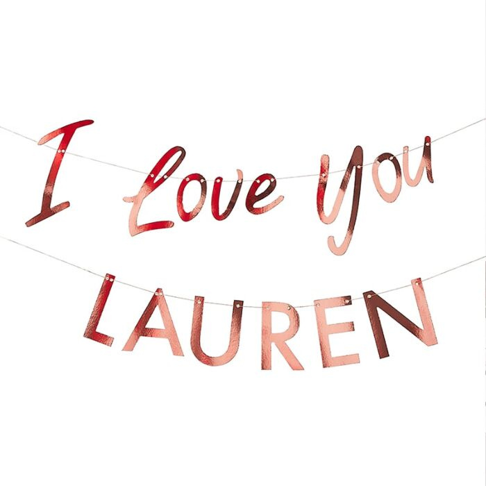 Banner Gigante Rose Gold "I LOVE YOU" Personalizável - Image 2