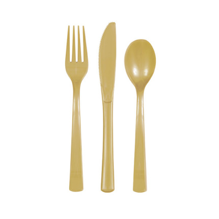 Conjunto de Talheres Ouro - Pack 18