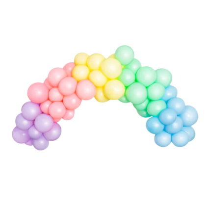 Kit Guirlanda Balões Arco Iris Tons Pastel