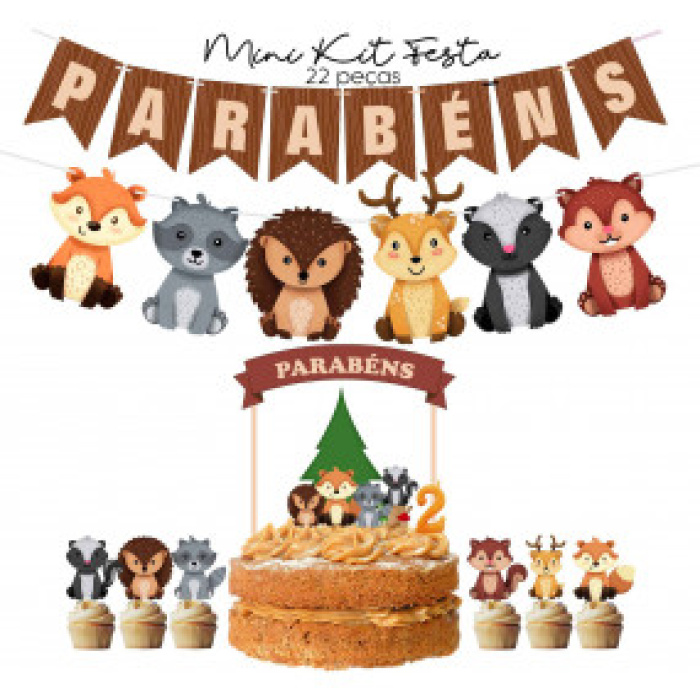 Kit Festas Animais da Floresta - 22 Pcs - Image 1