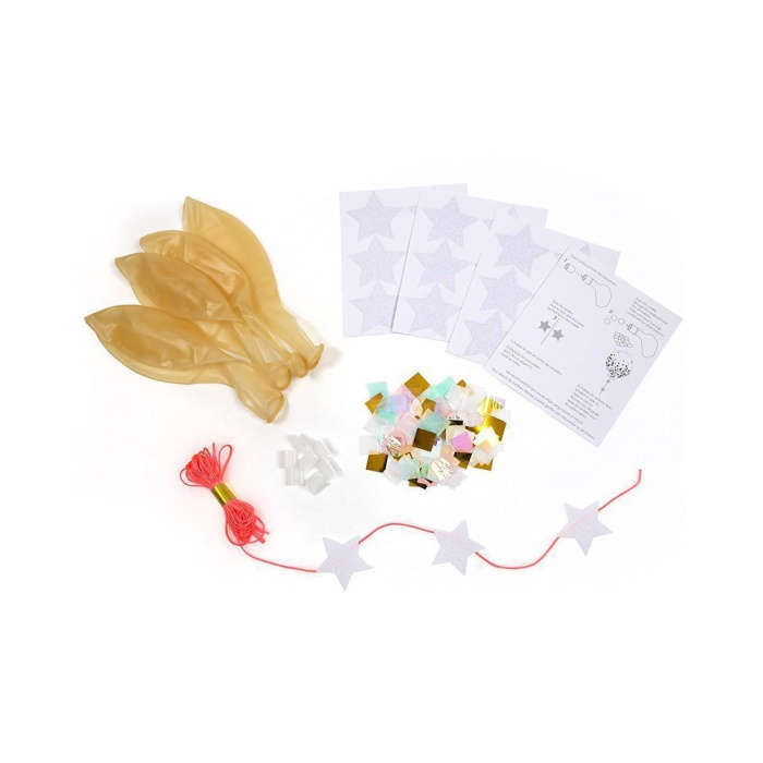 Kit 8 Balões Transparentes com Confetis Iridiscentes - 45cm - Image 2