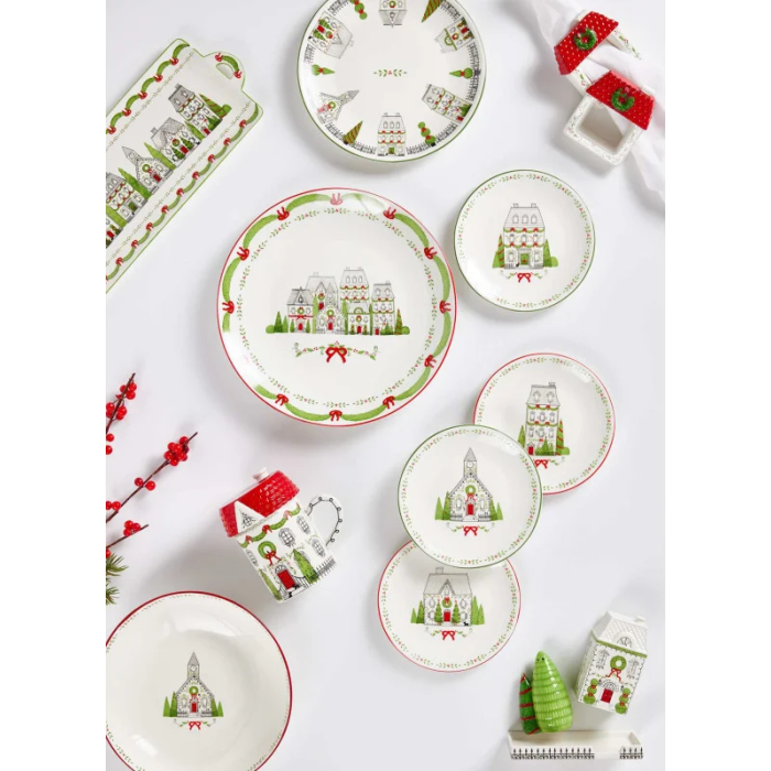Prato Casinhas de Natal 20cm - Image 2