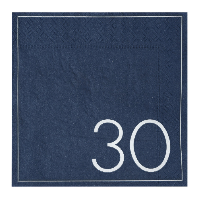 Guardanapos Azul Navy 30 Anos - Pack 16 - Image 2