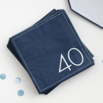 Guardanapos Azul Navy 40 Anos - Pack 16