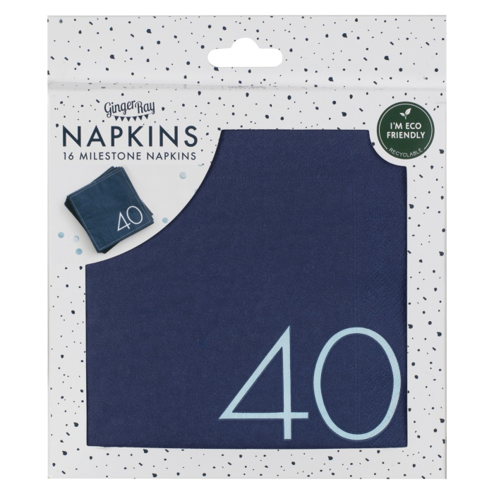 Guardanapos Azul Navy 40 Anos - Pack 16 - Image 4