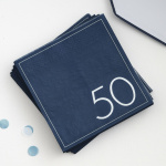 Guardanapos Azul Navy 50 Anos - Pack 16