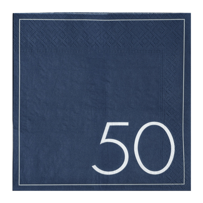Guardanapos Azul Navy 50 Anos - Pack 16 - Image 2