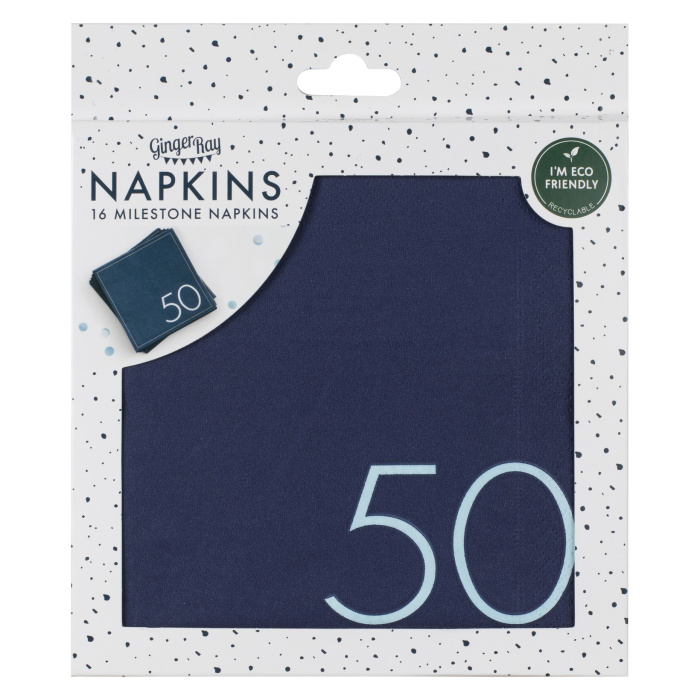 Guardanapos Azul Navy 50 Anos - Pack 16 - Image 4