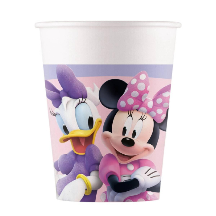 Minnie Rosa Copos Papel 200ml - Pack 8 - Image 1