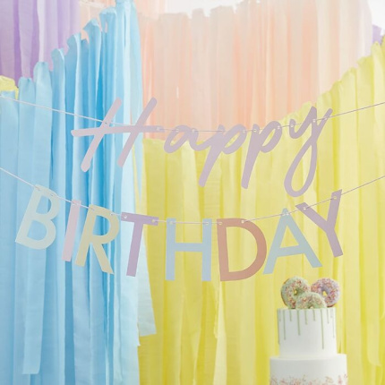 Grinalda HAPPY BIRTHDAY Cores Pastel