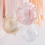 Balões Orbz Coloridos com Confetis Glitter 56cm - Pack 3