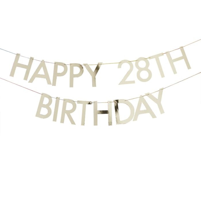 Grinalda Grande HAPPY BIRTHDAY Dourado Personalizavel - 150cm - Image 4