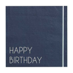 Guardanapos Tons Azul HAPPY BIRTHDAY 33cm - Pack 16 - Image 3