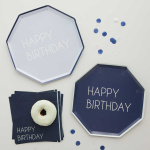 Guardanapos Tons Azul HAPPY BIRTHDAY 33cm - Pack 16 - Image 2