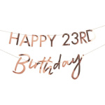Banner Rose Gold Happy Birthday Idade Personalizável - Image 3