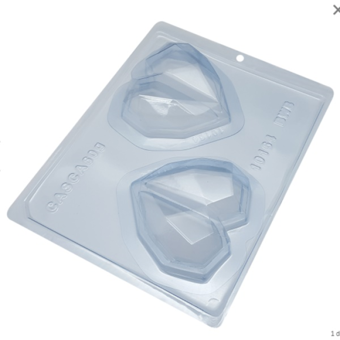 Molde de Chocolate Especial 3 Partes - Coração Lapidado de Colher Duplo 250g - Image 2