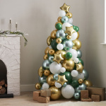 Kit Decoração Arvore de Natal Balões Ouro e Verde