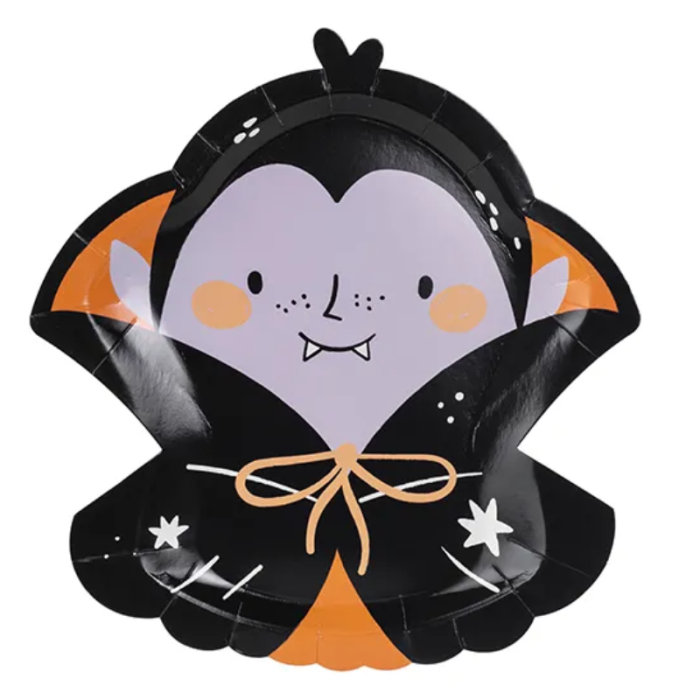 Pratos Halloween Drácula 25cm - Pack 6 - Image 1