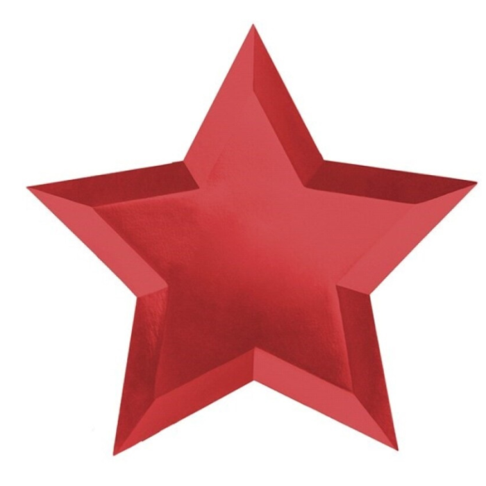 Pratos Estrela Vermelha 27cm - Pack 6 - Image 1