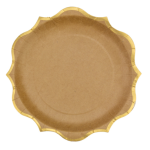 Pratos Kraft com Borda Dourada 23cm - Pack 8
