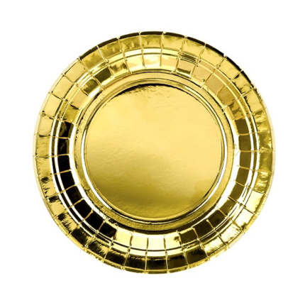 Pratos Ouro Foil 18cm - Pack 6
