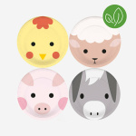 Animais da Quinta Pratos 18cm - Pack 8