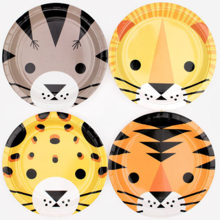 Pratos Animais da Selva Felinos 19 cm - Image 1