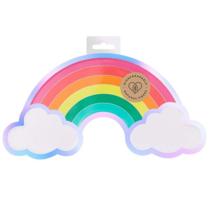 Arco-íris (Rainbow) com Nuvens Pratos - Pack 8 - Image 1