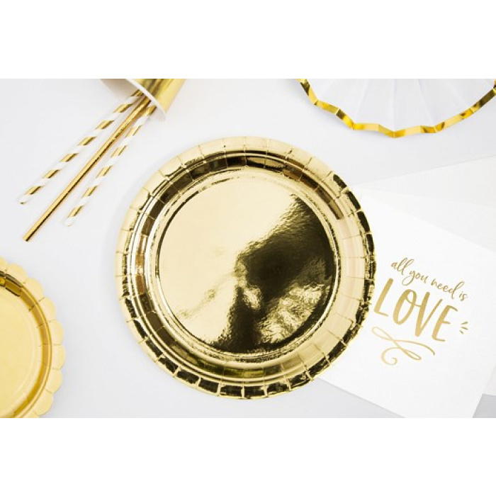 Pratos Ouro Foil 23cm - Pack 6 - Image 2