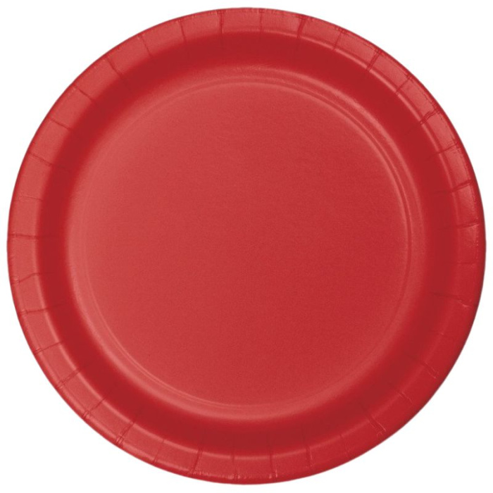Pratos Liso Vermelho 22cm - Pack 16 - Image 1