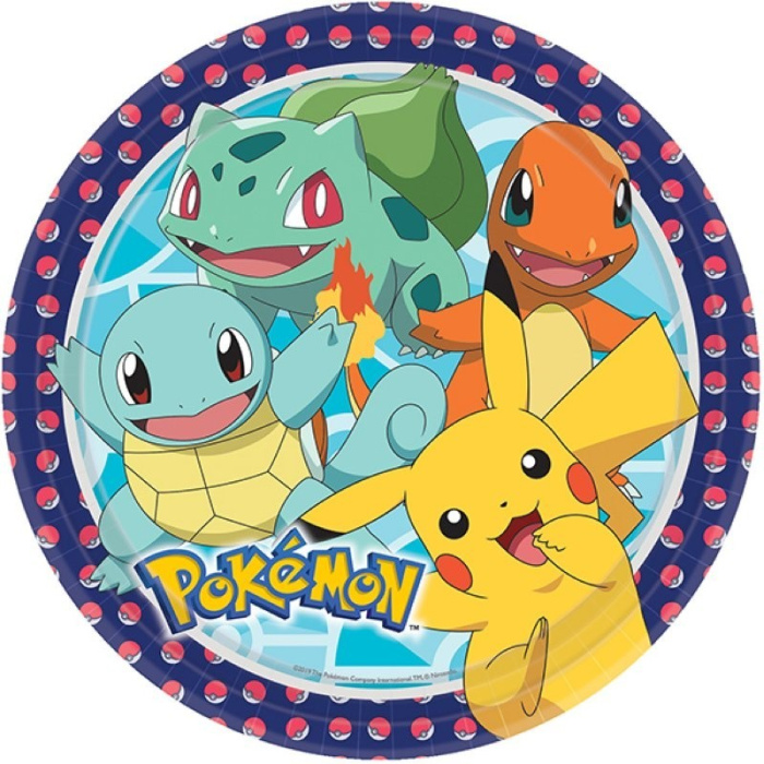 Pokemon Pratos de Papel 23 cm - Pack.8 - Image 1