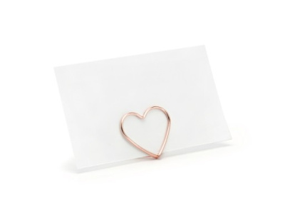 Marcadores de Mesa Clip Forma Coração Rose Gold - Pack.10