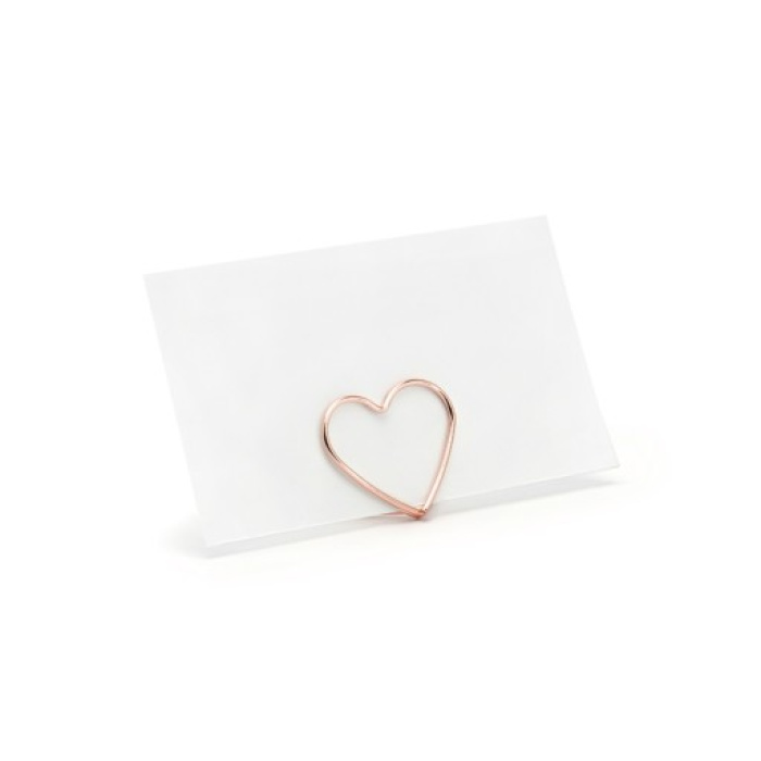 Marcadores de Mesa Clip Forma Coração Rose Gold - Pack.10 - Image 1