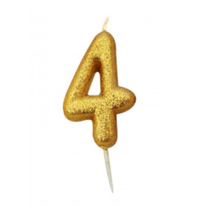 Vela Glitter Dourado Nº.4 - Image 1