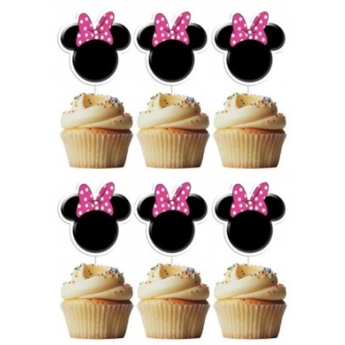 6 Topper Cabeça Minnie Rosa - Image 1