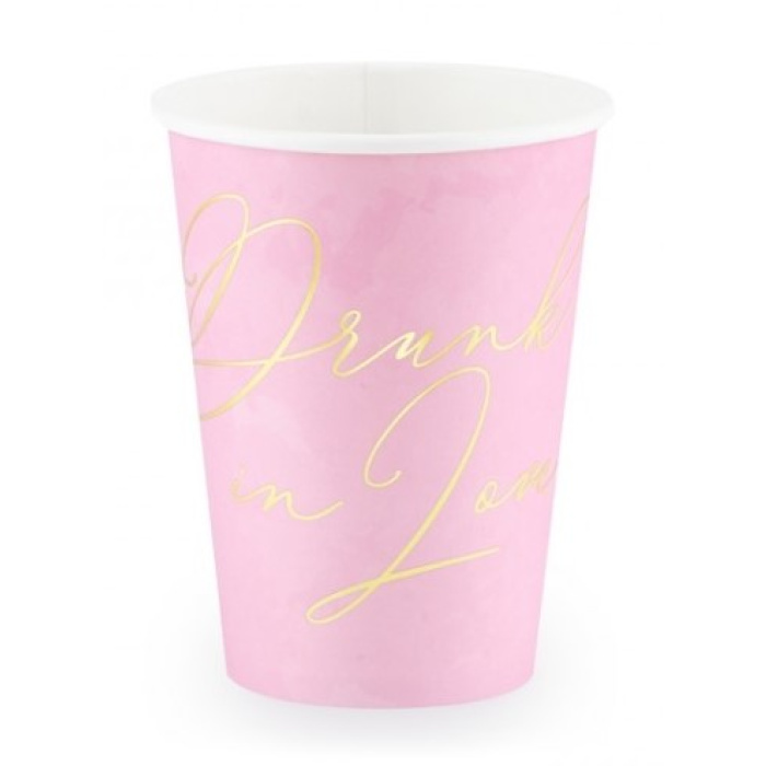 Copos Rosa e Ouro "LOVE" - Pack 6 - Image 1