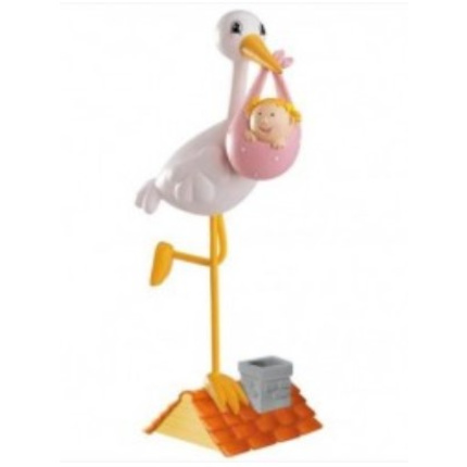 Boneco Miniatura Cegonha Menina - 16Cm