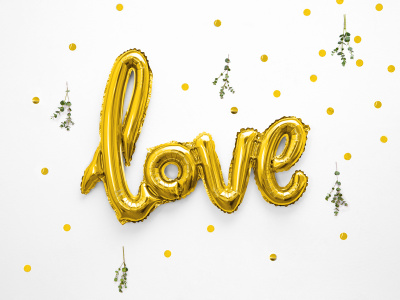 Balão Love Ouro - 73cm
