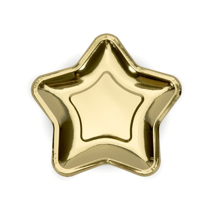 Pratos Estrela Ouro 23cm - Pack 6 - Image 1