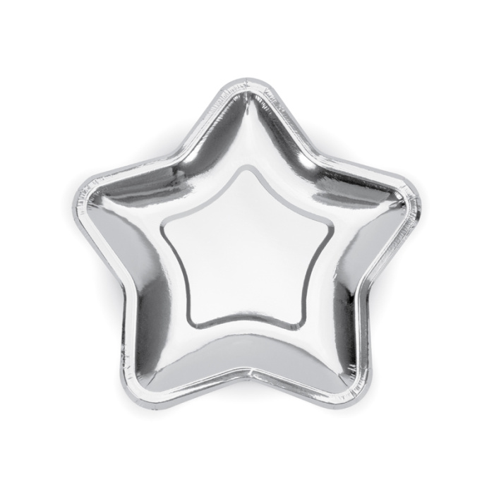 Pratos Estrela Grande Prata - Pack 6 - Image 1