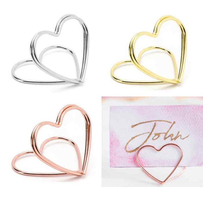 Marcadores de Mesa Clip Forma Coração Rose Gold - Pack.10 - Image 4