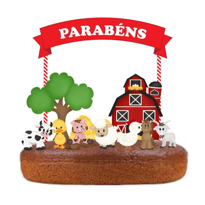 Topo de Bolo Animais da Quinta - Image 1