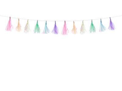Grinalda Tassel Cores Pastel Iridiscente - Image 4
