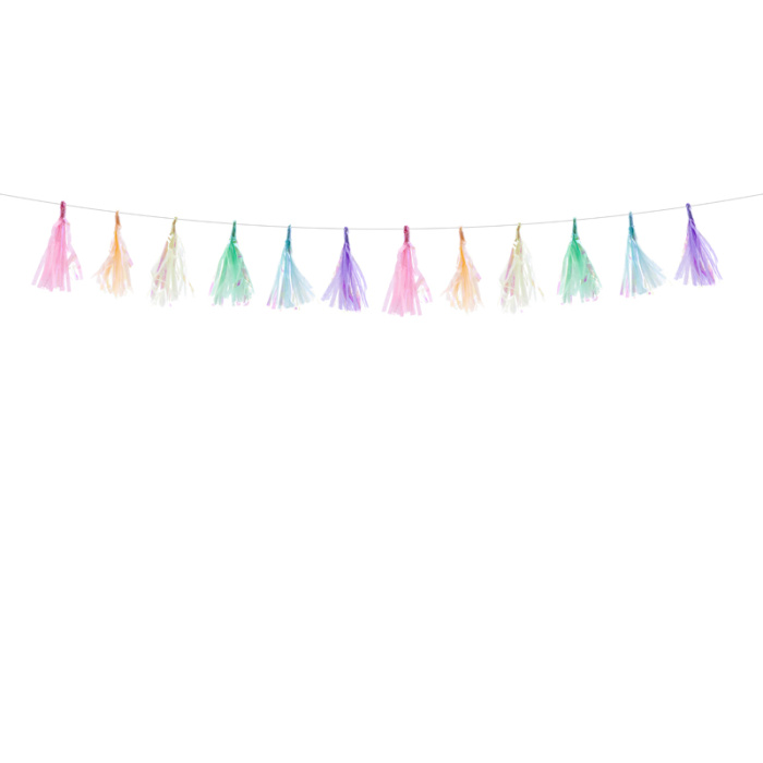 Grinalda Tassel Cores Pastel Iridiscente - Image 4