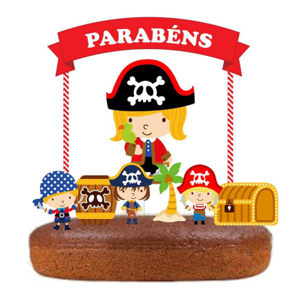 Topo de Bolo Piratas Boy