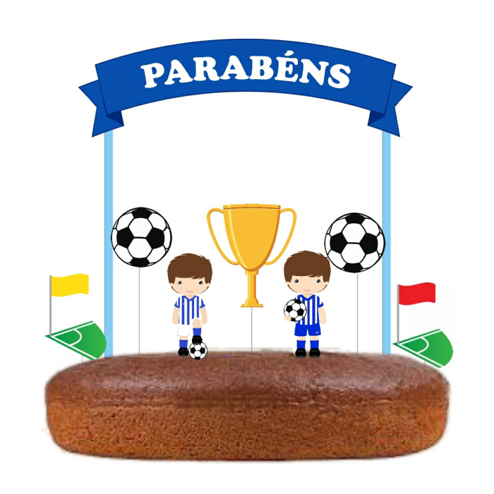 Topo de Bolo Equipa Futebol Azul - Image 1