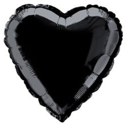 Balão Coração Preto - 45cm