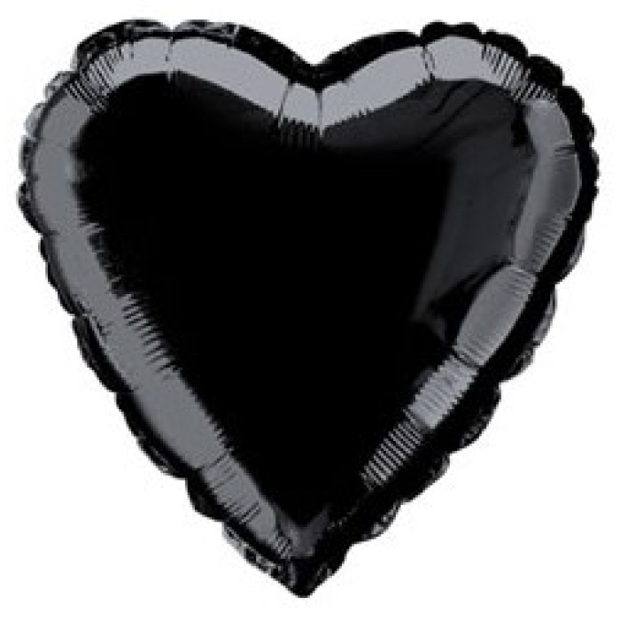 Balão Coração Preto - 45cm - Image 1