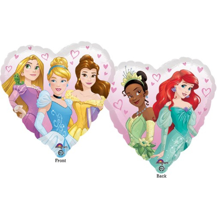 Balão Princesas Disney Coração 2 Lados - 43cm - Image 1