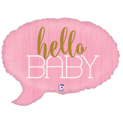 Balão Hello Baby Rosa - 61cm